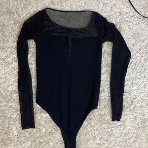 Bebe Black mesh bodysuit